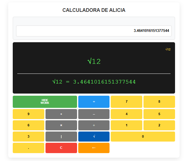 Calculadora da Alicia